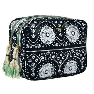 Sophia Joy Blue Paisley Double Sided Zip Top Travel Makeup Accessory Case NWT